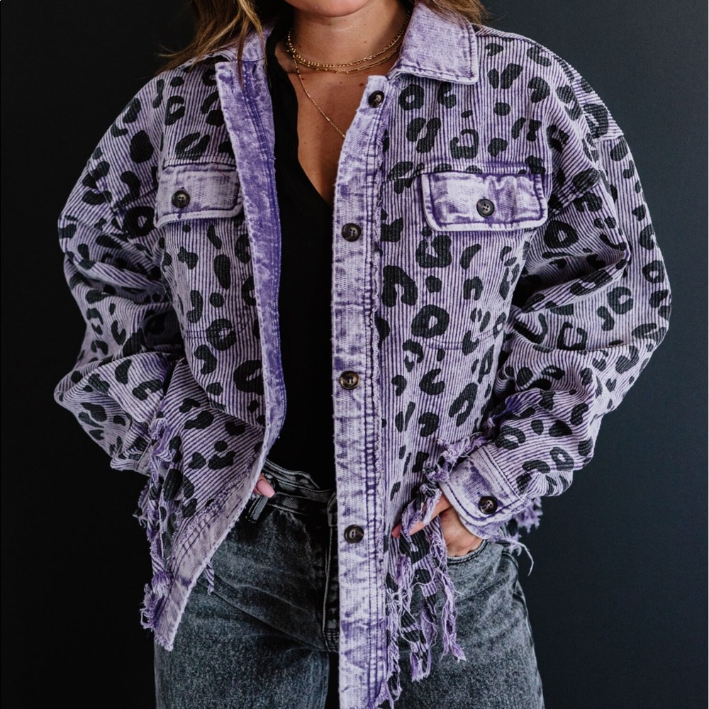 BIBI WILD THING CORDUROY FRINGE JACKET - Picture 5 of 8
